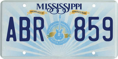 MS license plate ABR859