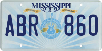 MS license plate ABR860