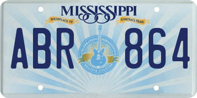 MS license plate ABR864