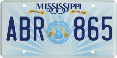 MS license plate ABR865