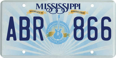 MS license plate ABR866