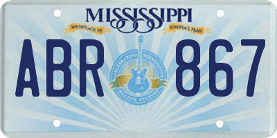 MS license plate ABR867