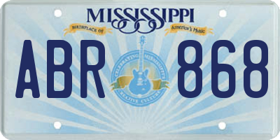 MS license plate ABR868