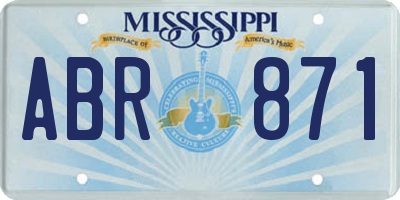 MS license plate ABR871