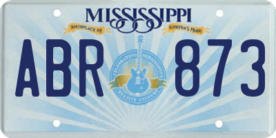 MS license plate ABR873