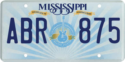 MS license plate ABR875