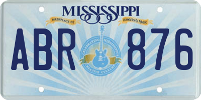 MS license plate ABR876