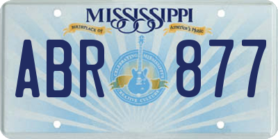 MS license plate ABR877