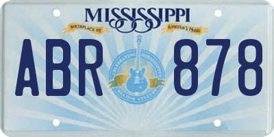 MS license plate ABR878