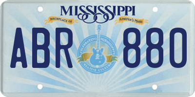 MS license plate ABR880