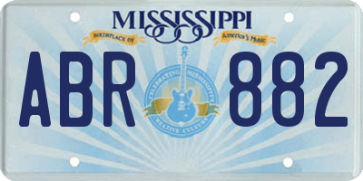 MS license plate ABR882