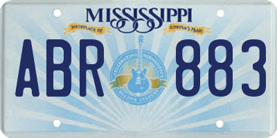 MS license plate ABR883