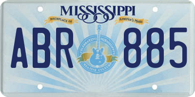 MS license plate ABR885