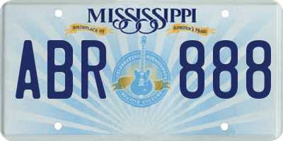 MS license plate ABR888