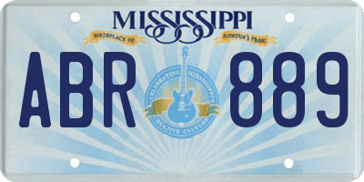 MS license plate ABR889