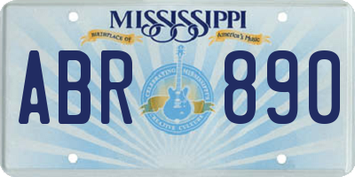 MS license plate ABR890