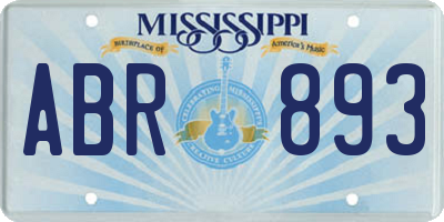 MS license plate ABR893