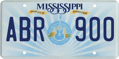 MS license plate ABR900