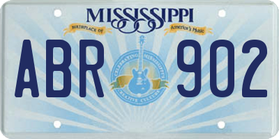 MS license plate ABR902