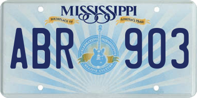 MS license plate ABR903