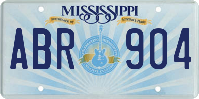 MS license plate ABR904