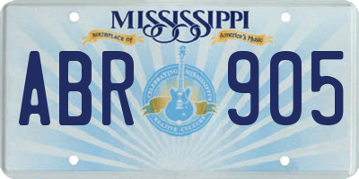 MS license plate ABR905