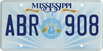 MS license plate ABR908