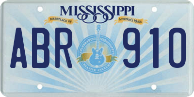 MS license plate ABR910