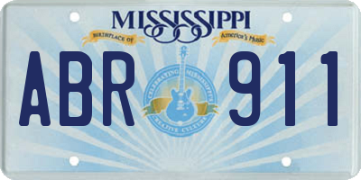 MS license plate ABR911