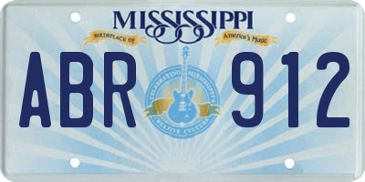 MS license plate ABR912