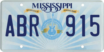 MS license plate ABR915