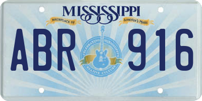 MS license plate ABR916
