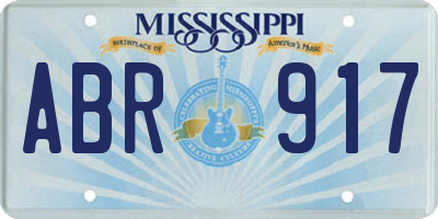 MS license plate ABR917