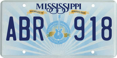 MS license plate ABR918