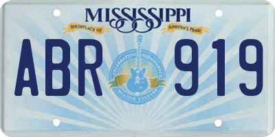 MS license plate ABR919