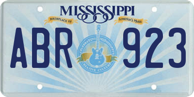 MS license plate ABR923