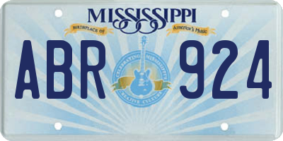 MS license plate ABR924