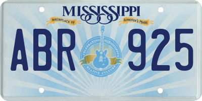 MS license plate ABR925