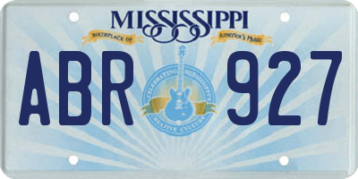 MS license plate ABR927