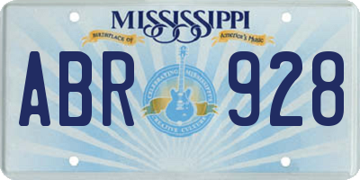 MS license plate ABR928