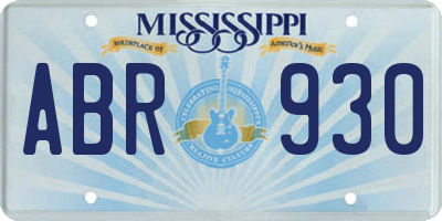 MS license plate ABR930