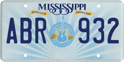 MS license plate ABR932