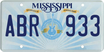 MS license plate ABR933