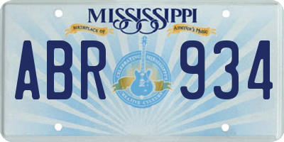 MS license plate ABR934