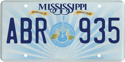 MS license plate ABR935