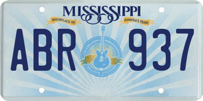 MS license plate ABR937