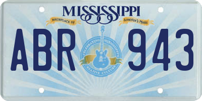 MS license plate ABR943