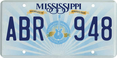 MS license plate ABR948