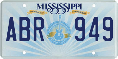 MS license plate ABR949