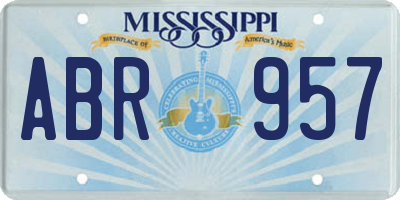 MS license plate ABR957